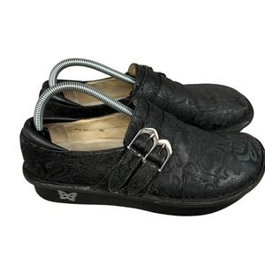 Alegria Size EU 39/ US 9 Womens Alli Embossed Black Paisley Comfort Shoe